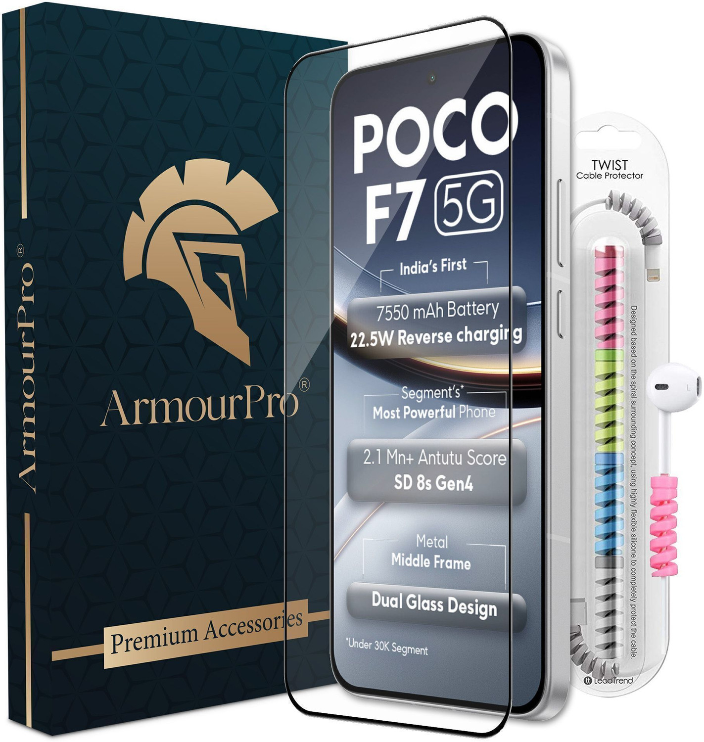 ArmourPro Edge to Edge Tempered Glass for Poco F7 5G - Image 1