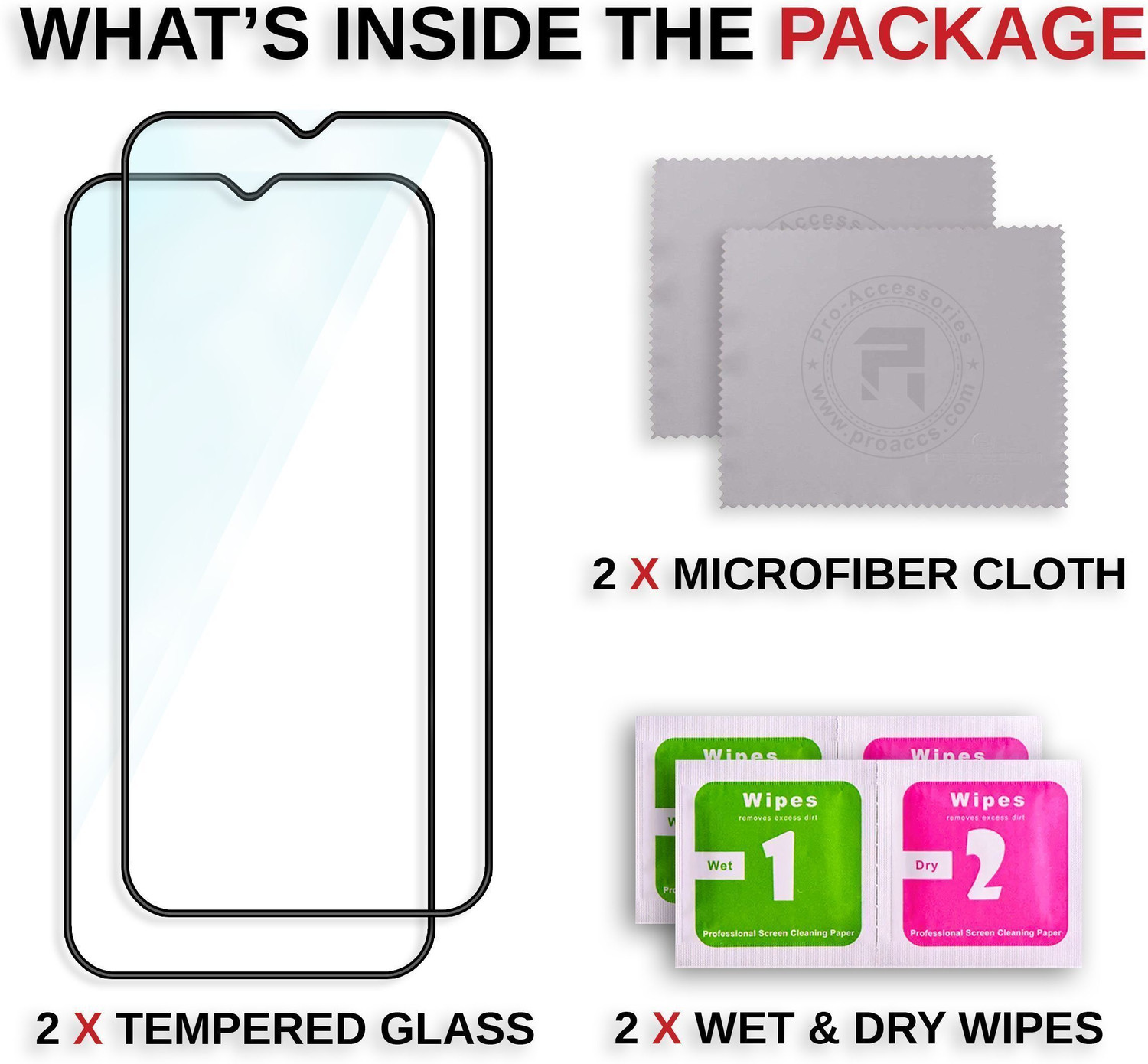 Image of PROACCS Edge To Edge Tempered Glass for OnePlus Nord N20 SE (Pack of 2)