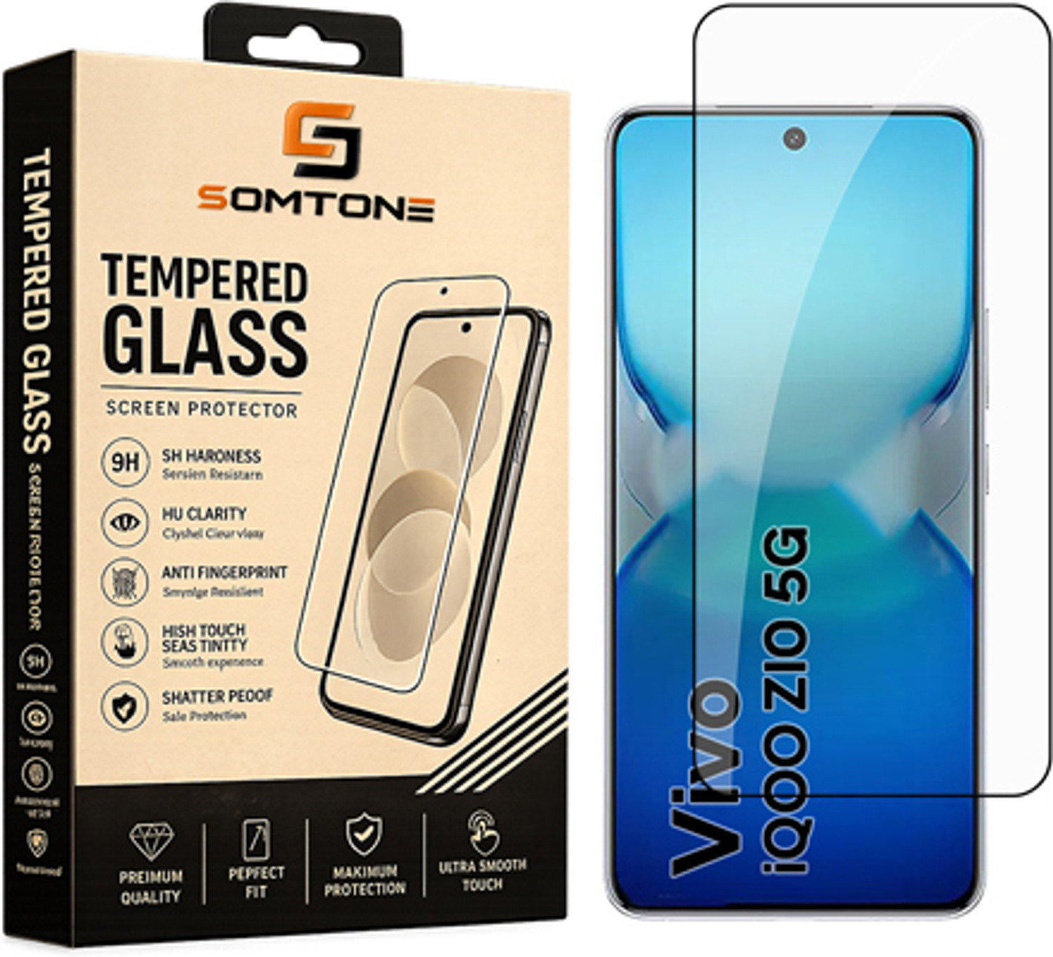 Image of SDH PROTECT Edge To Edge Screen Guard for IQOO Z10 5G, Self Healing Unbreakable Membrane Full Coverage with Easy Installation Kit-Clear (Not a Tempered Glass) (Pack of 1)