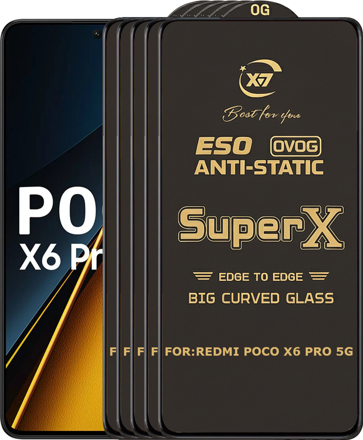 ANILUQ Tempered Glass for Poco X6 Pro 5G - Image 1