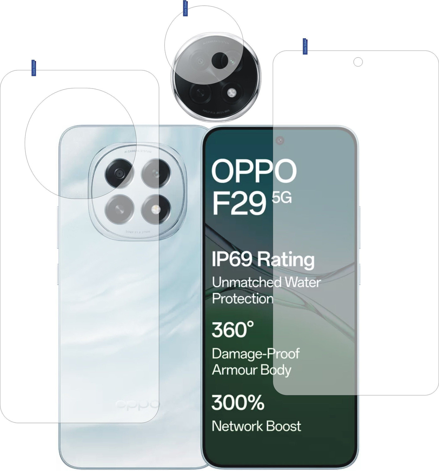 Image of tombik Front and Back Tempered Glass for 48po-vivo X200-fb (Pack of 2)