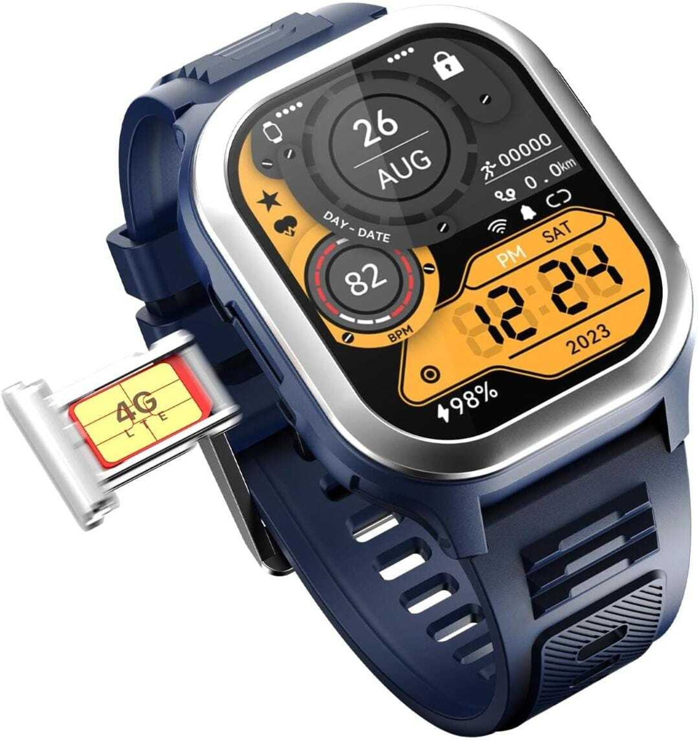 Image of YUIOP Android 5G Smartwatch All SIM WhatsApp YouTube Play Store 2MP Camera Smartwatch (Dessert Brown Strap, Free Size)