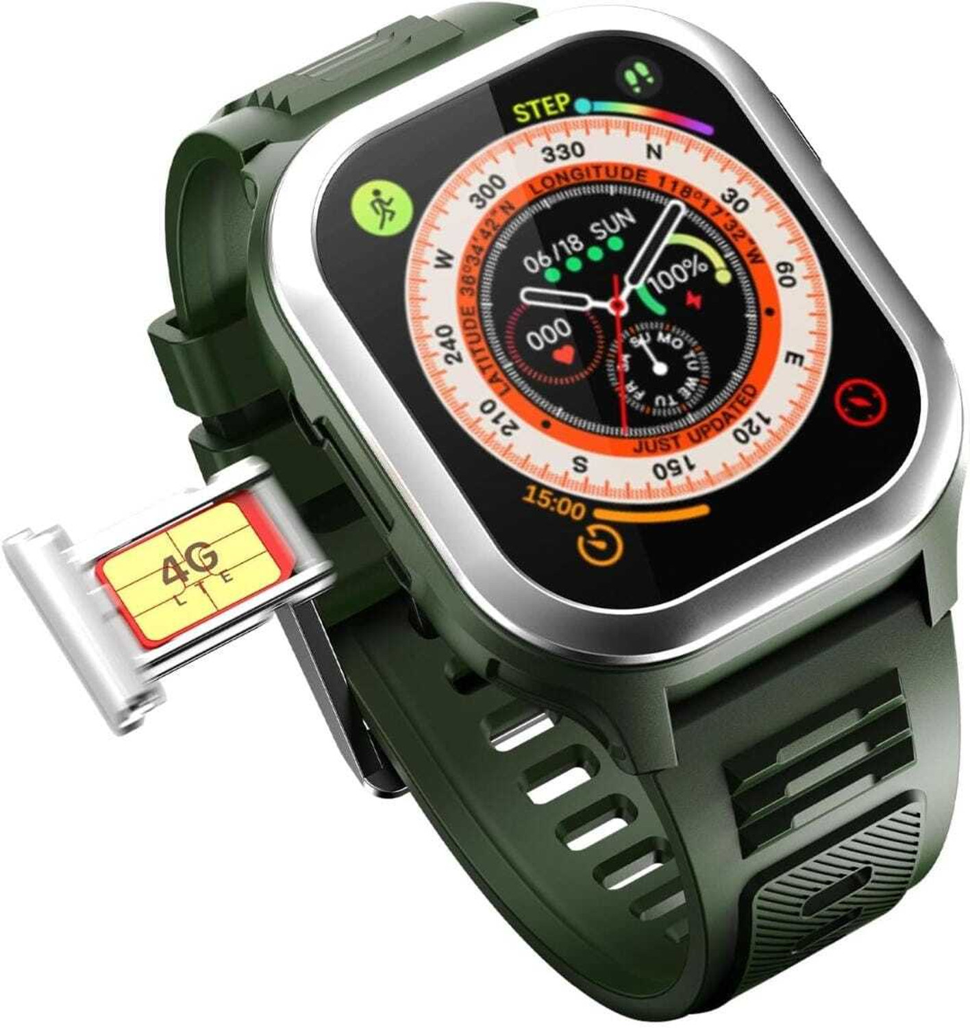 Image of ZoneAlpha S9 ULTRA Smartwatch (Orange Strap, medium)