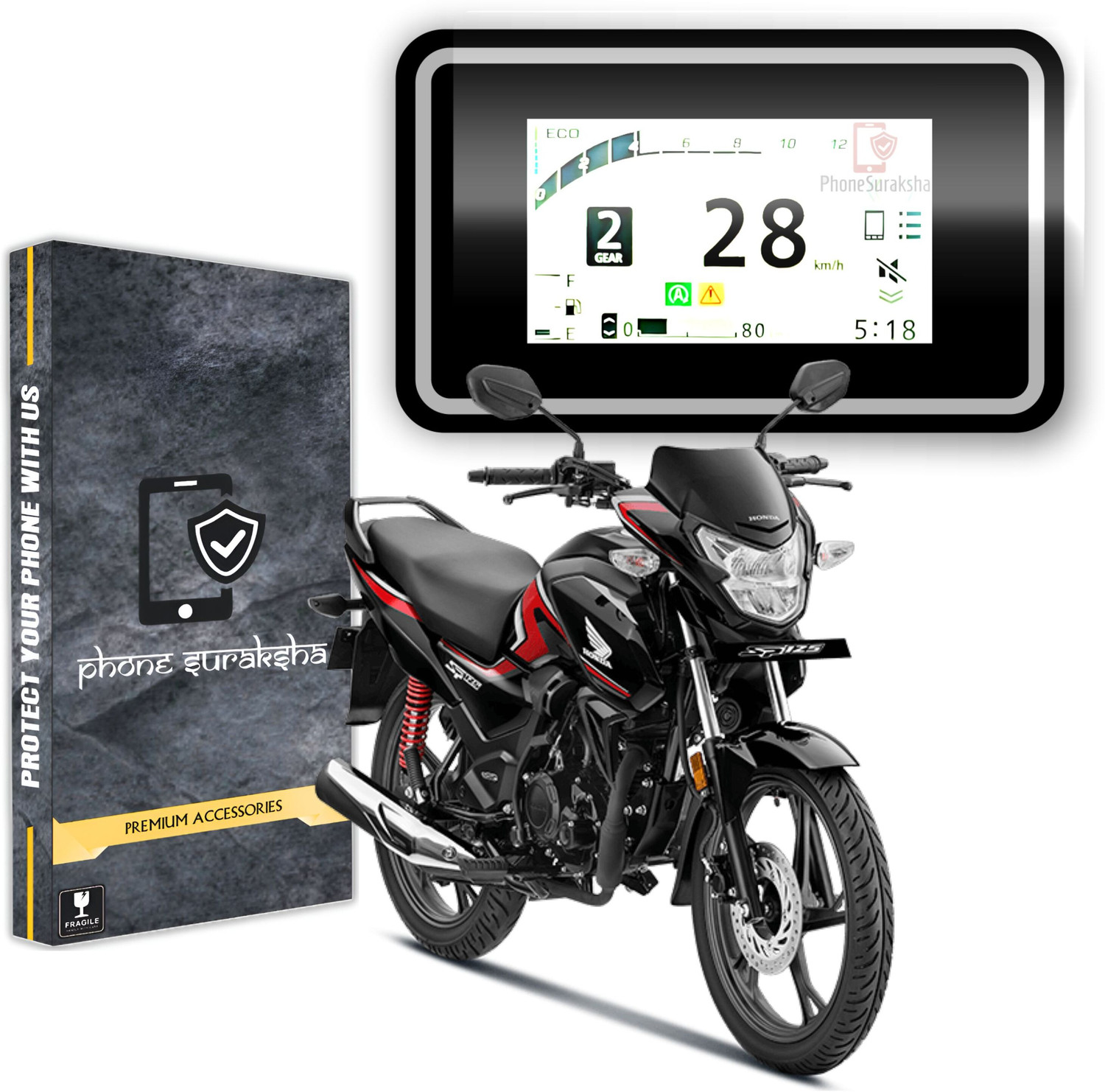 PhoneSuraksha Honda SP 125 Screen Guard - Image 6