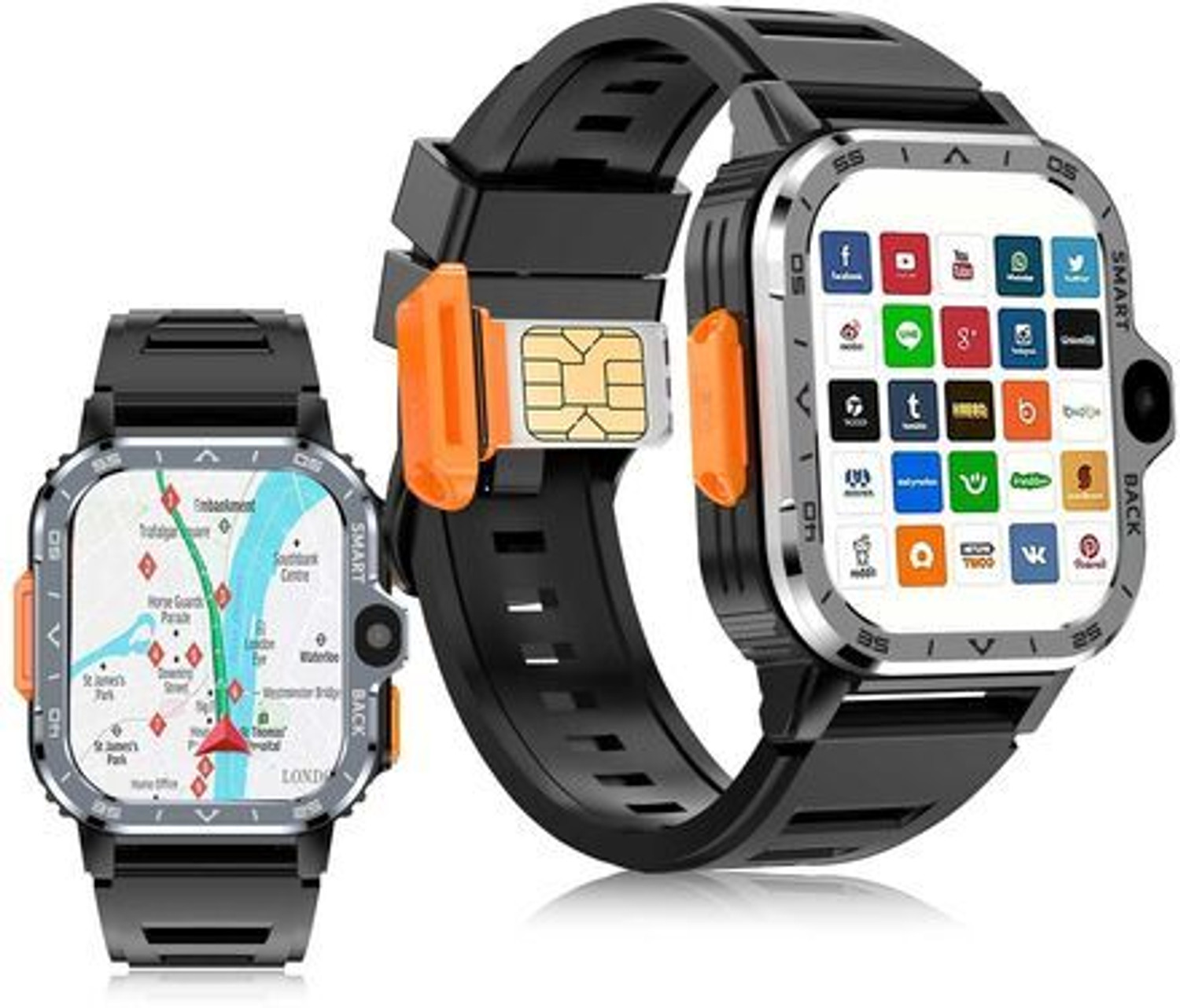 Image of Seashot DZ9 Black Smart Watch Wrist Watch Phone with Camera & SIM Card Support Smartwatch (Multicolour Strap, Free)