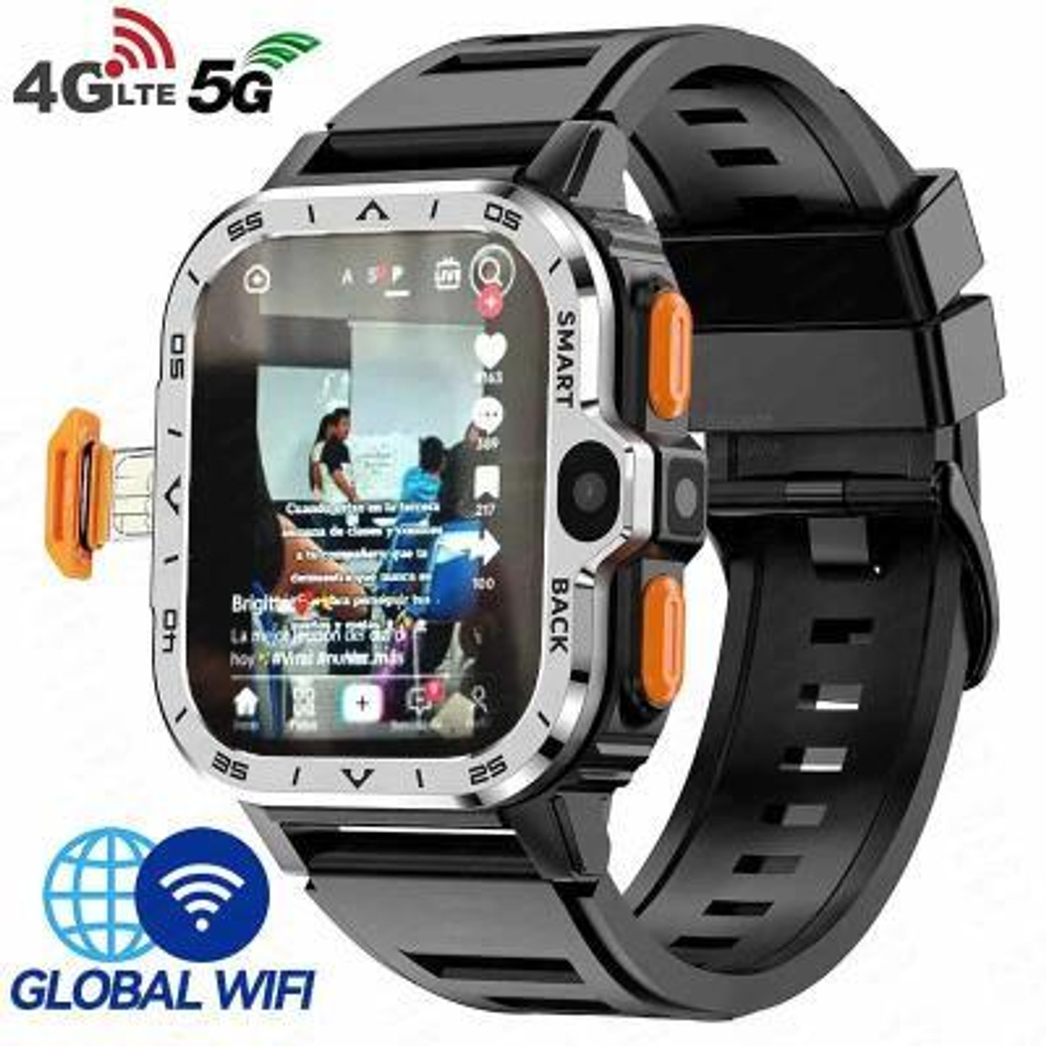 Image of Seashot DZ9 Black Smart Watch Wrist Watch Phone with Camera & SIM Card Support Smartwatch (Multicolour Strap, Free)