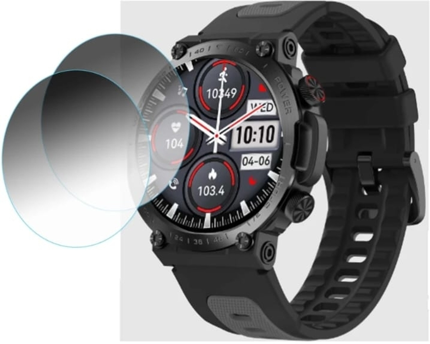 Image of Gangtok Hub Nano Glass for SKMEI Men's Digital Sports Watch, LED Square Large Face Analog Quartz Wrist Watch with Multi-Time Zone Waterproof Stopwatch - 1258 (Pack of 1)