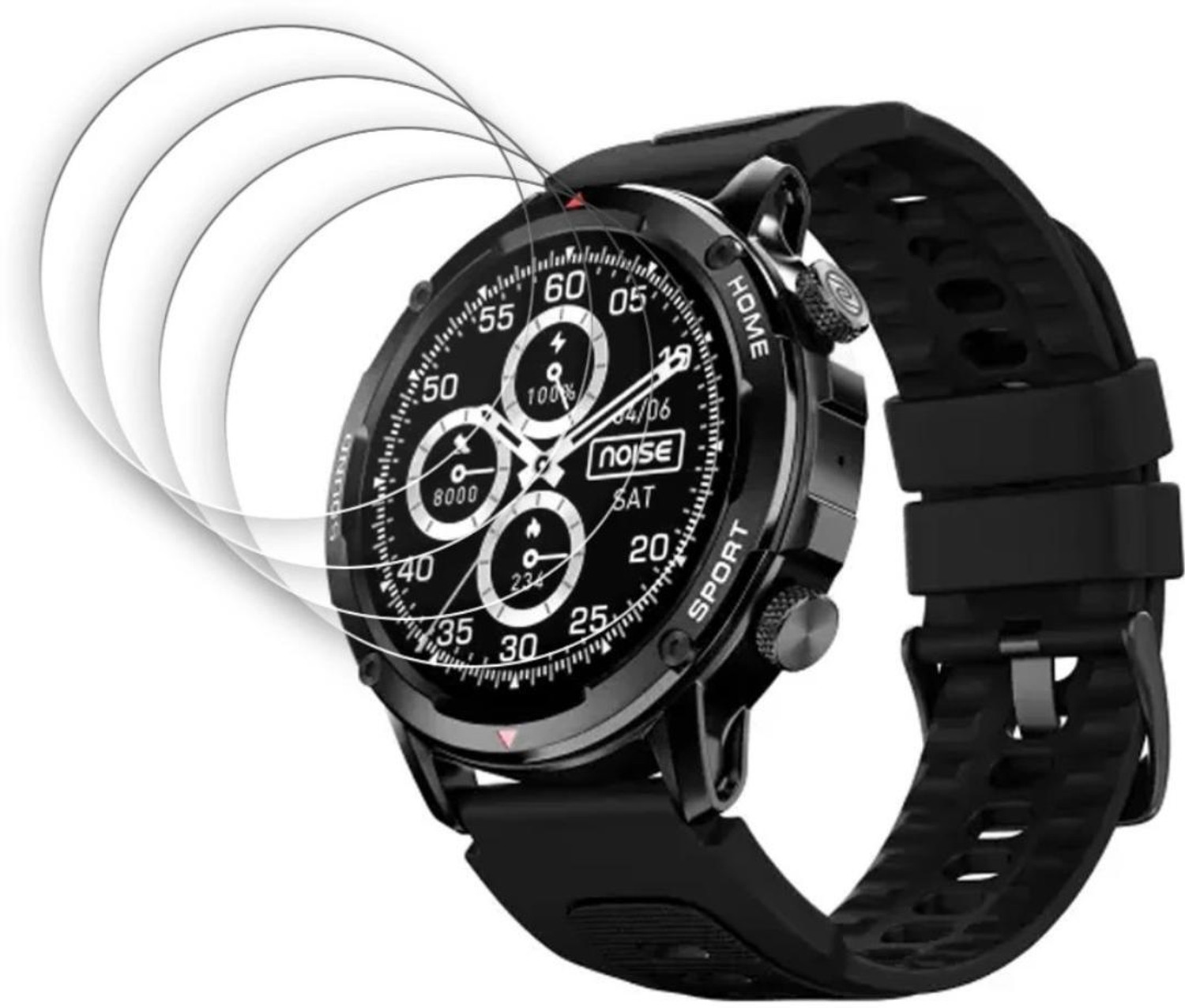 Image of Gangtok Hub Nano Glass for SKMEI Men's Digital Sports Watch, LED Square Large Face Analog Quartz Wrist Watch with Multi-Time Zone Waterproof Stopwatch - 1258 (Pack of 1)