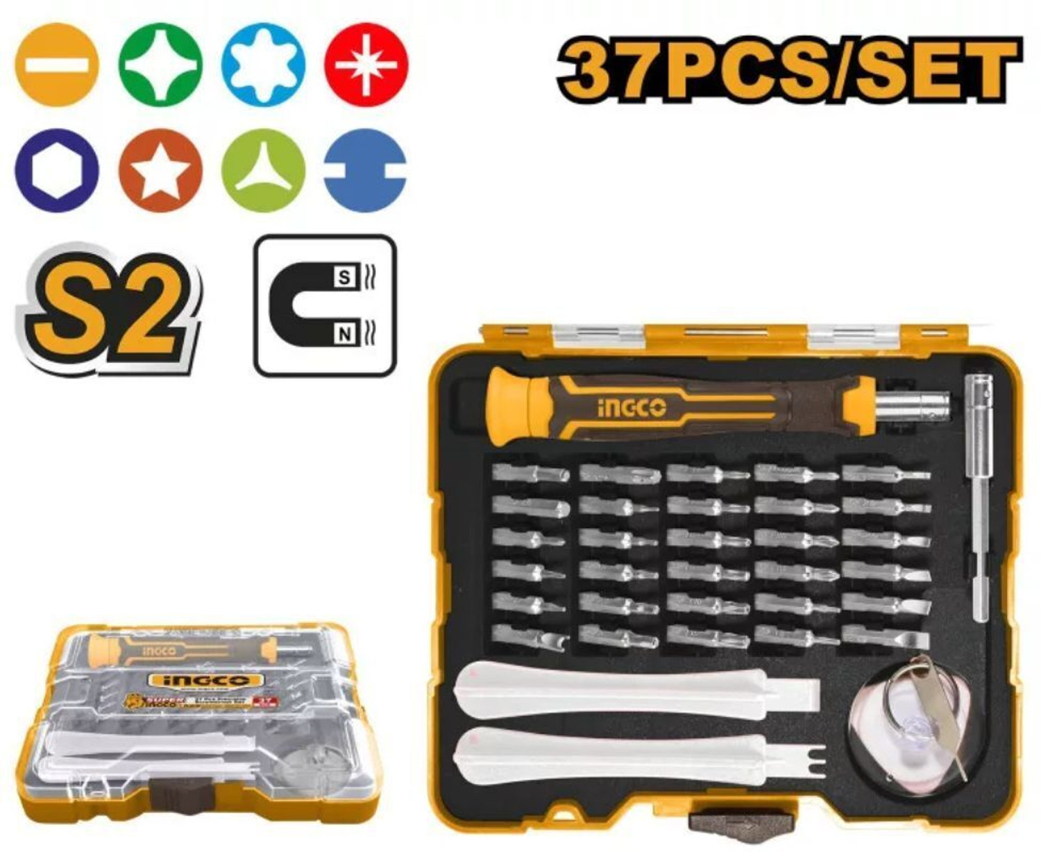 Image of YATUCREATION Multipurpose Hand Tools Kit for Home, Garage, Electronics & DIY Repair 24 pcs T Shape Screwdriver Set Batch Head Ratchet Pawl Socket Screwdriver Bit Set
