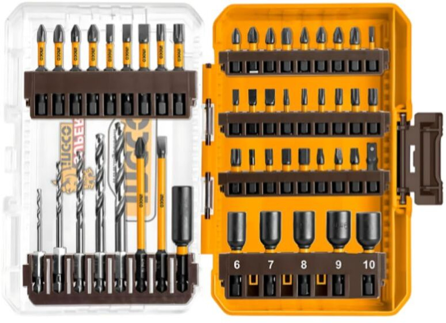 Image of INGCO 47PCS /SET T-Handle Wrench Screwdriver Set HKSDB0478 Ratchet Screwdriver Set (Pack of 47)