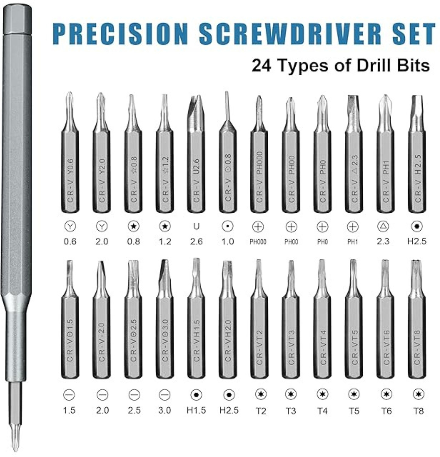Image of KlikNest 24 IN 1Precision Screwdriver Set with Magnetic Bits for Mobile Laptop Repair Precision Screwdriver Set (Pack of 2)
