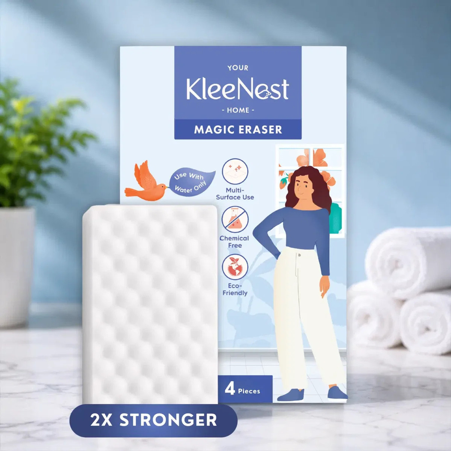 Image of Kleenest Magic Eraser 6 Pcs Scrub Sponge, Scrub Pad, Sponge Wipe (Medium, Pack of 6)