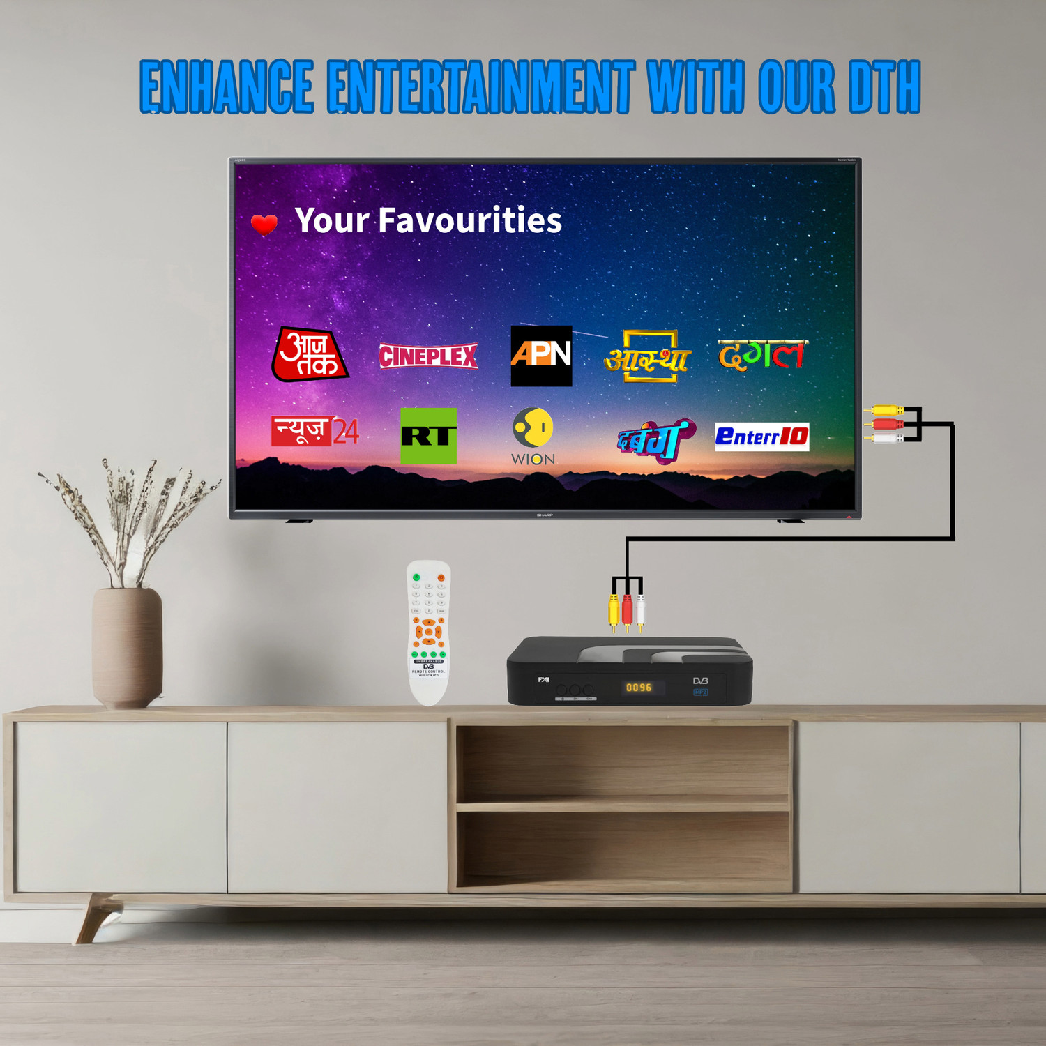 Image of FXI DVB 320 DTH MPEG-2 Free To Air DD Free Dish Channels Digital Set Top Box Media Streaming Device (Black)