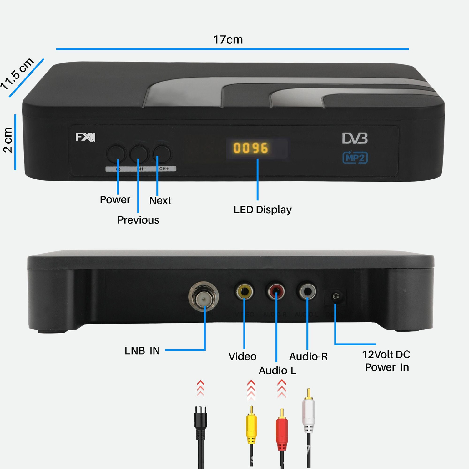 Image of FXI DVB 320 DTH MPEG-2 Free To Air DD Free Dish Channels Digital Set Top Box Media Streaming Device (Black)