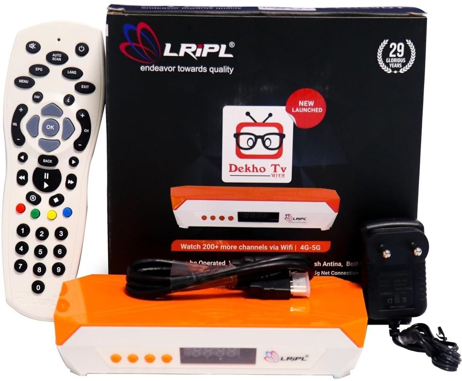 Image of LRIPL LR29DT MPEG-4 Full HD Set Top Box Work without Dish Media Streaming Device (Orange)
