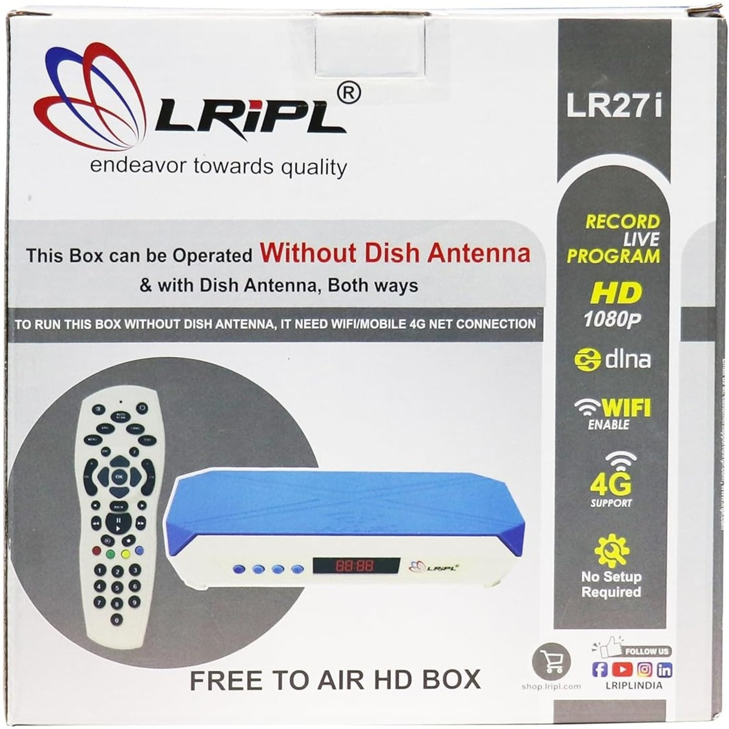 Image of DUROSTAR Full HD H.265 MPEG-4 Set Top Box for Free to Air 150+Tv Channels Media Streaming Device (Black)