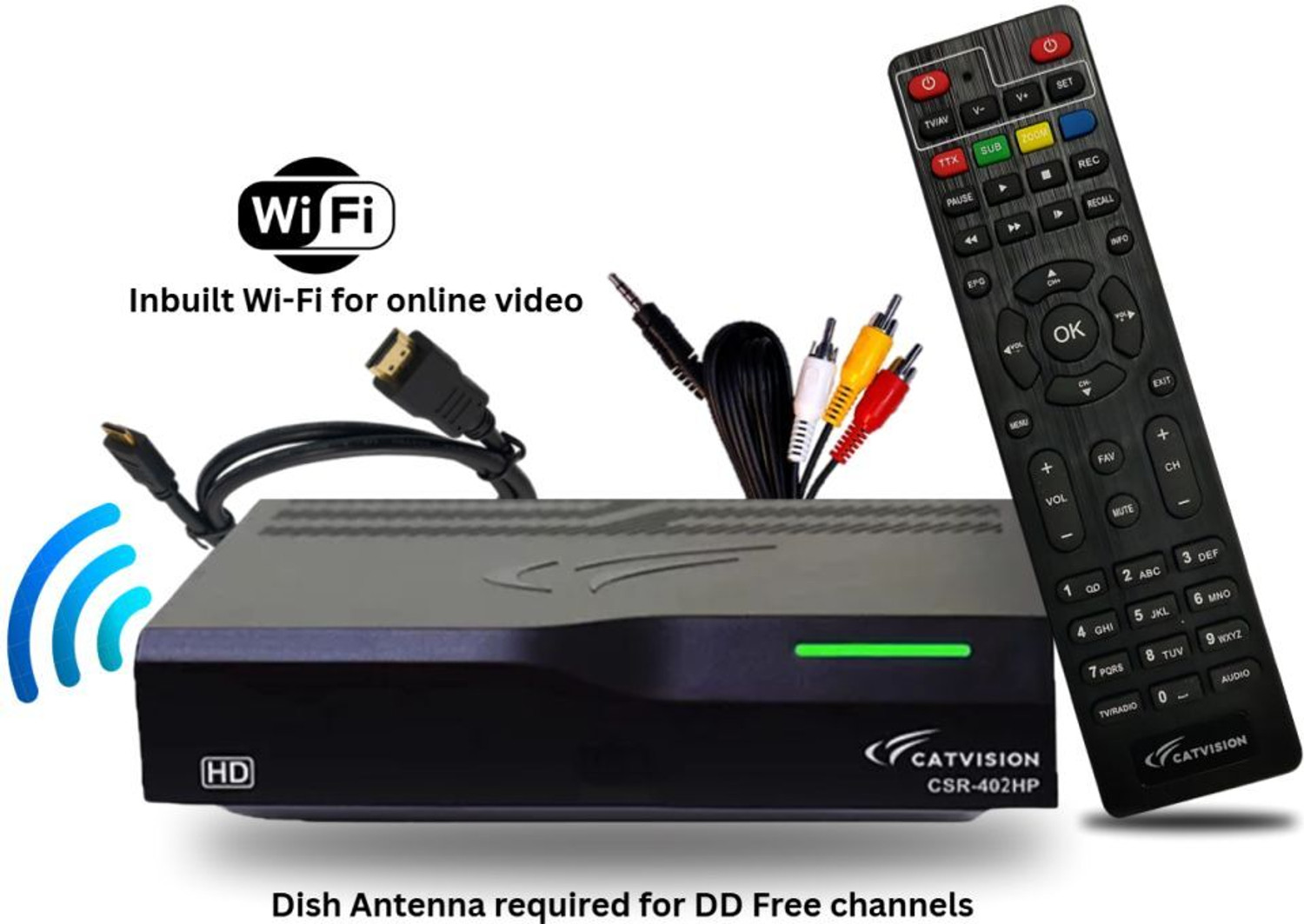 Image of Samcon MPEG-4 HD Set Top Box | 150+ Free TV Channels | DD Free Dish Media Streaming Device (Black Punch)