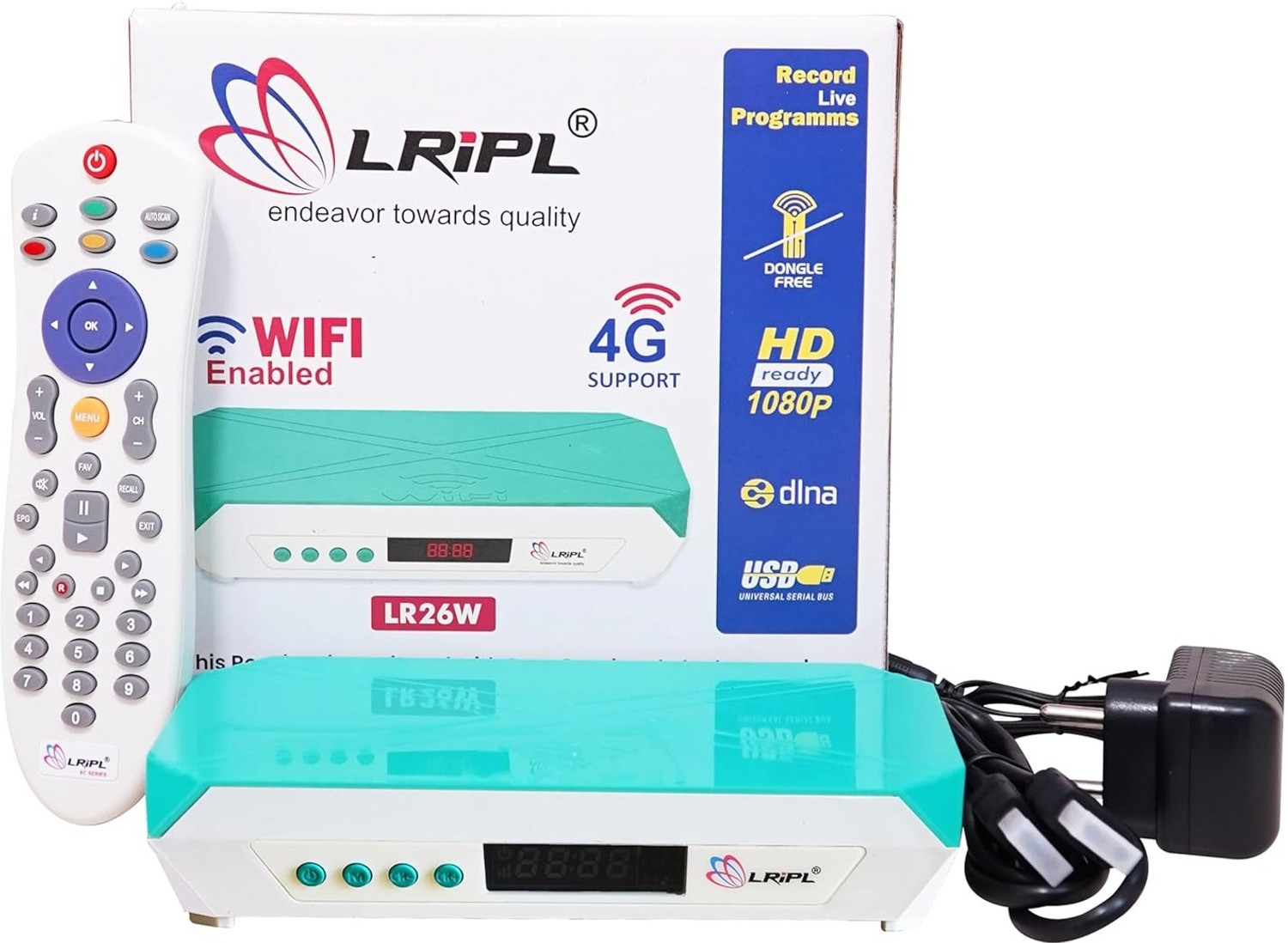 Image of LRIPL LR29DT MPEG-4 Full HD Set Top Box Work without Dish Media Streaming Device (Orange)