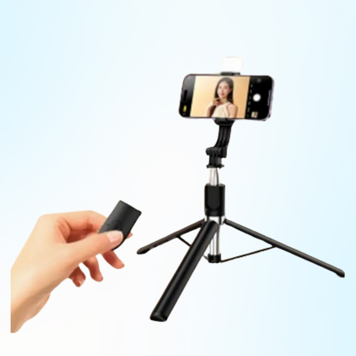Image of DAKSHWAY Gimbal Stabilizer for Smartphone Mobile Stabilizer Selfie Stick Tripod with Wireless Remote 360 Automatic Rotation Bluetooth Selfie Stick (Black, Remote Included)