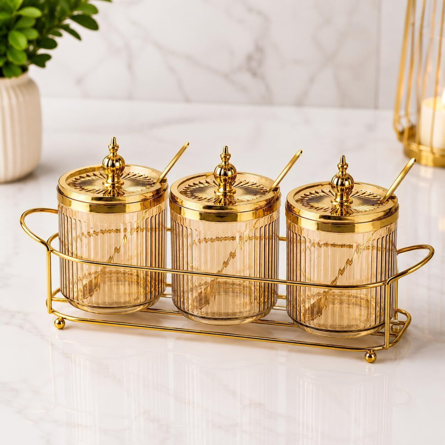Majnu Bhai Sales Acrylic Dry Fruit Serving Tray Set - Image 1