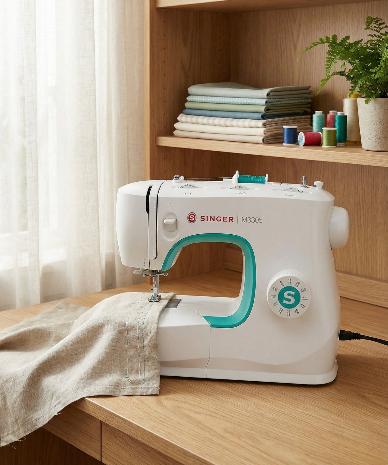 Image of SINGER 4423 Heavy duty Embroidery Sewing Machine 97 built-in stitches 800 SPM Gray