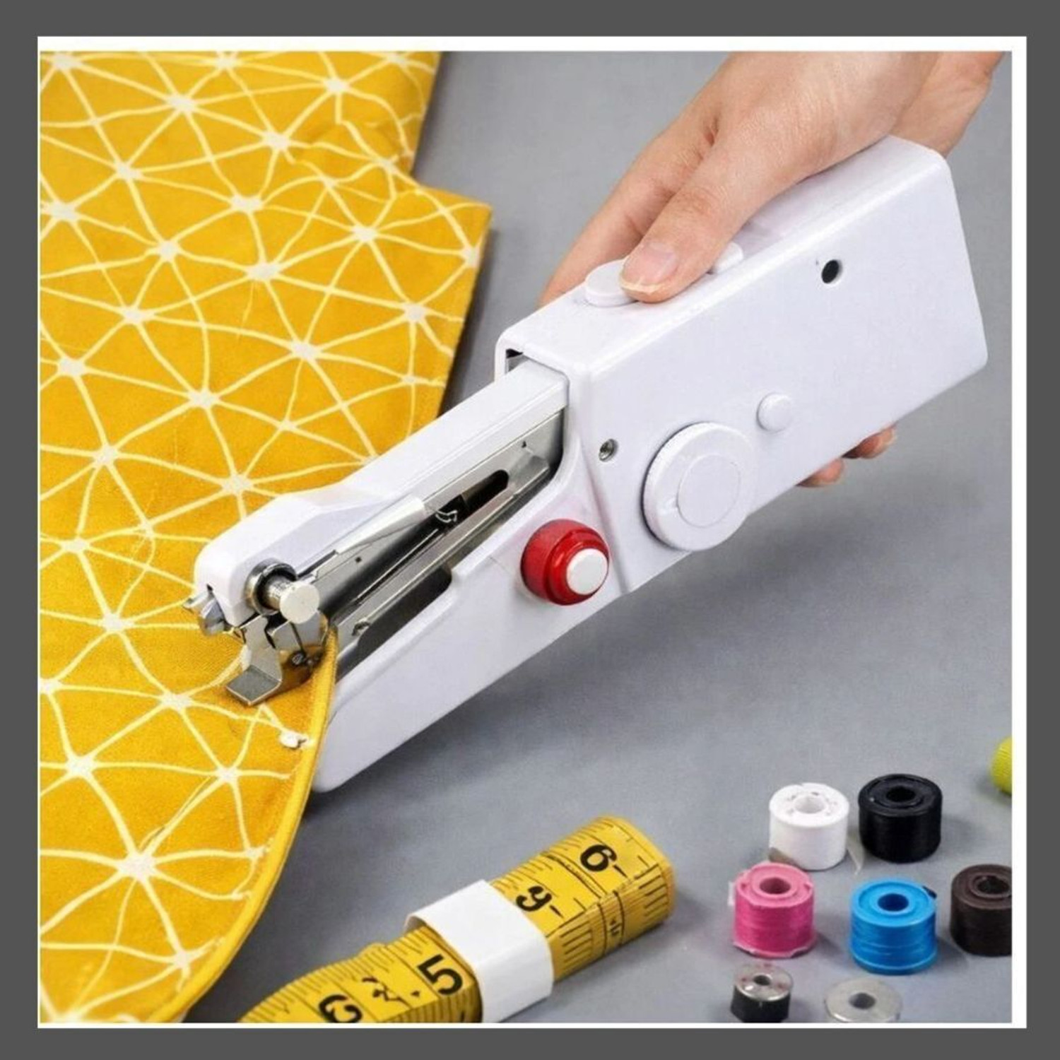 Image of TREATTOES (NG27) Handy Stitch Mini Hand Sewing Machine | Emergency Stitching Quick Repairs Electric Sewing Machine 1 built-in stitches 100 SPM White