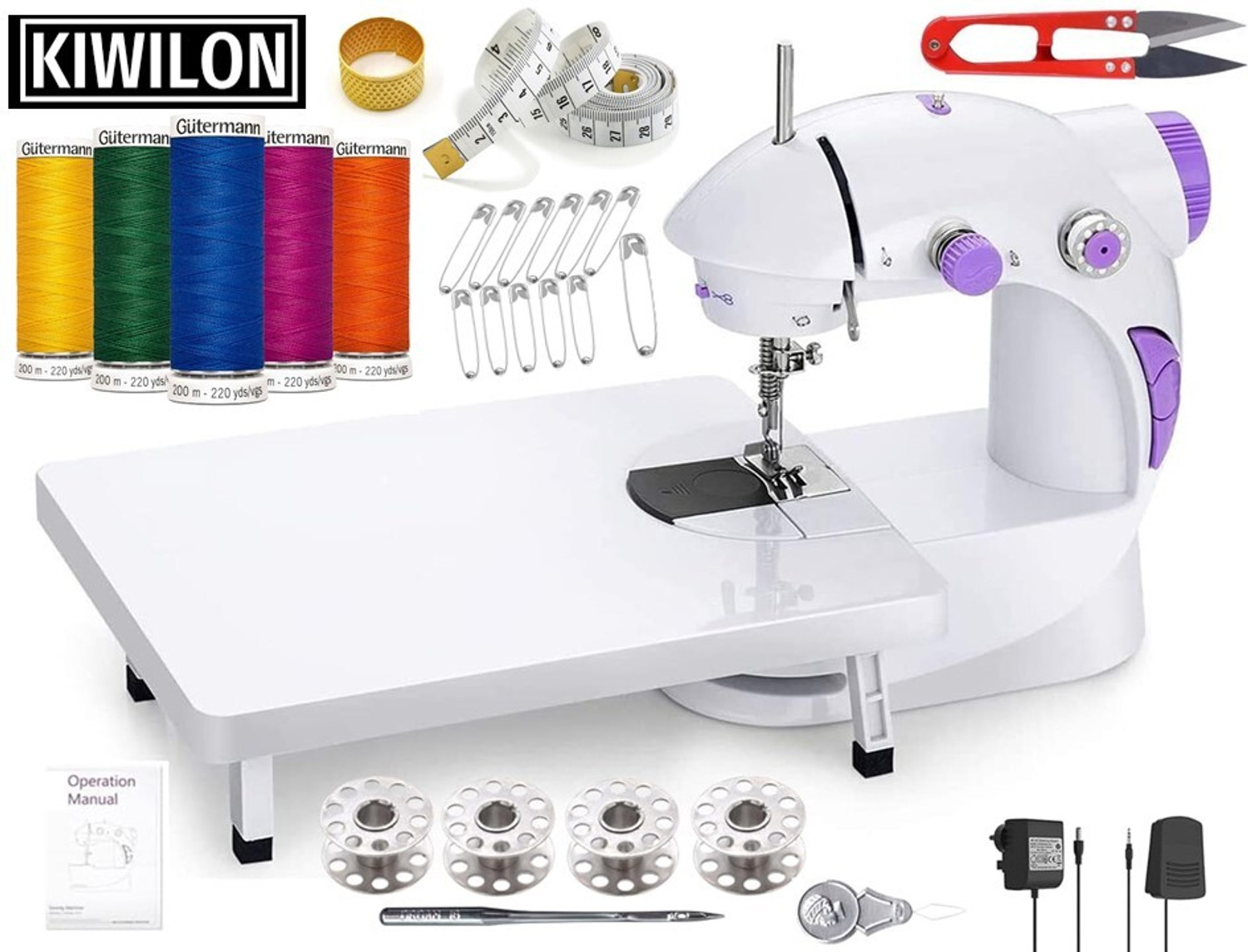 Image of TREATTOES (NG27) Handy Stitch Mini Hand Sewing Machine | Emergency Stitching Quick Repairs Electric Sewing Machine 1 built-in stitches 100 SPM White