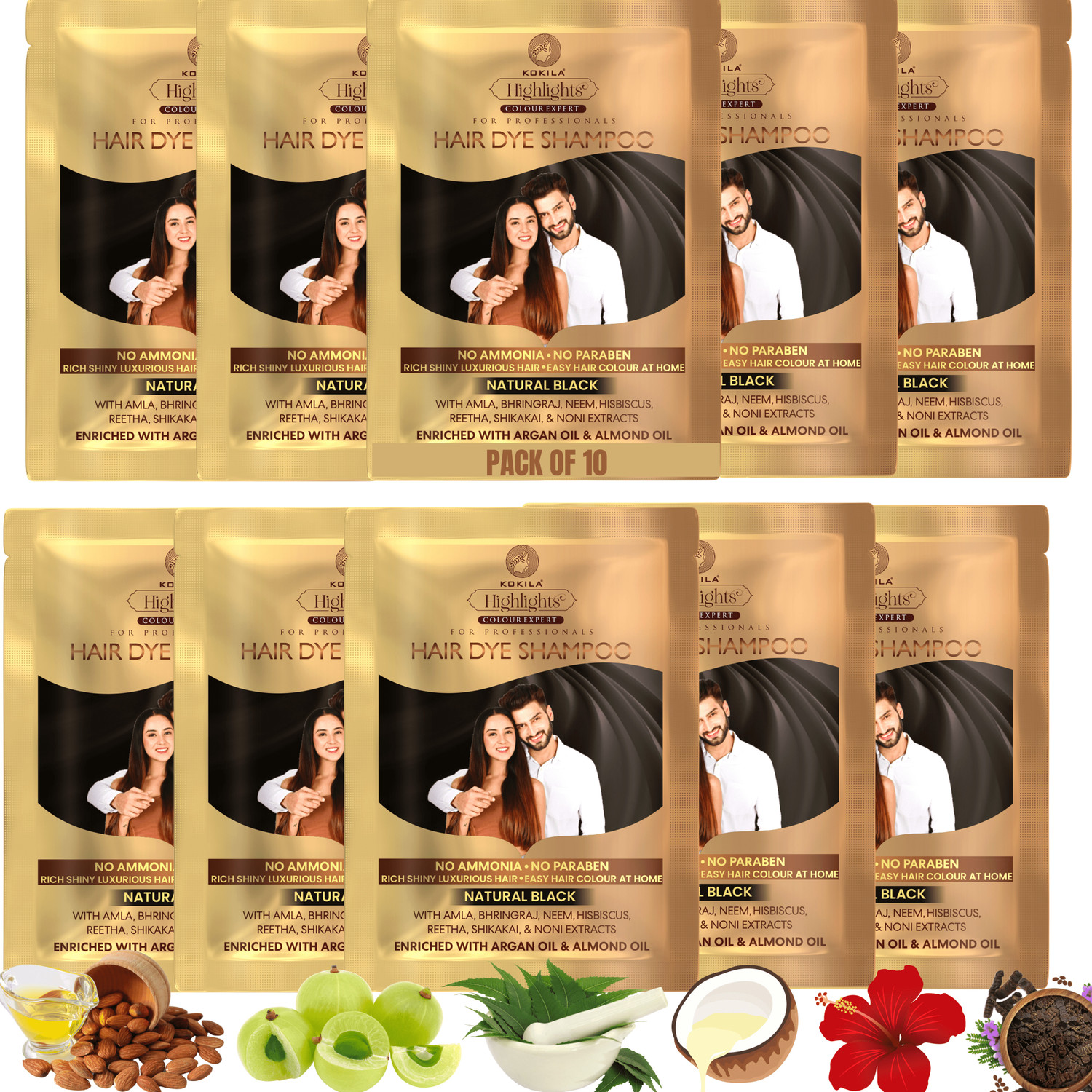 Image of Akansha Natural Burgundy Henna Powder With Amla and Bhringraj (Pack of 5, 20g each) , Burgundy