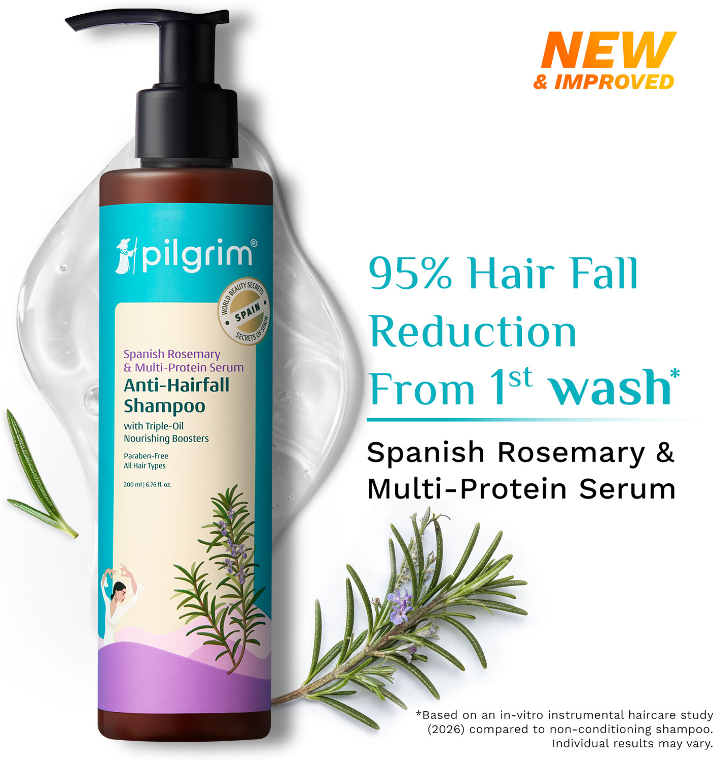 Pilgrim Spanish Rosemary Anti Hairfall Shampoo 200ml - Image 1