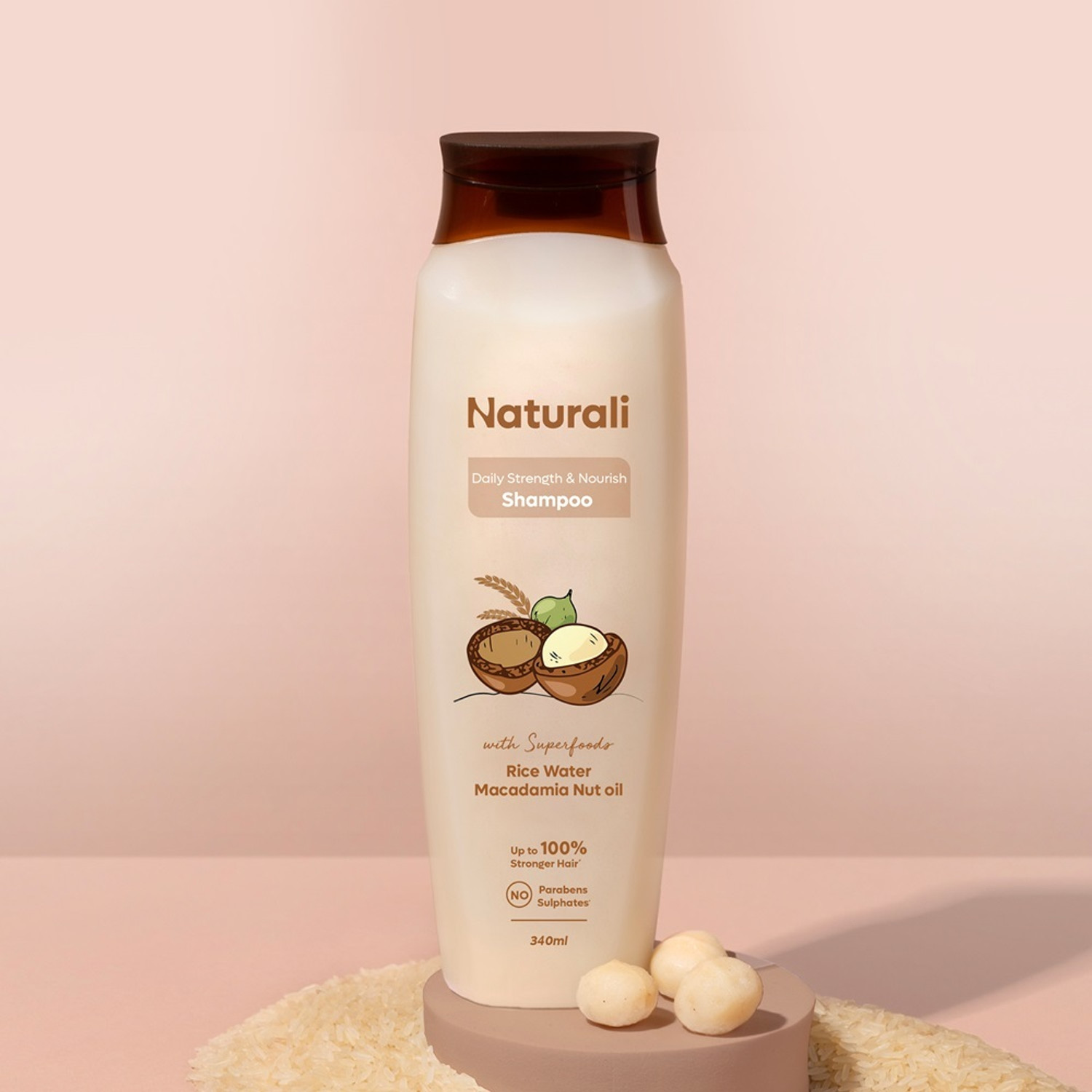 Image of Naturali Strength & Nourish Shampoo with Charcoal & Avocado | Paraben and Sulphate Free (180 ml)