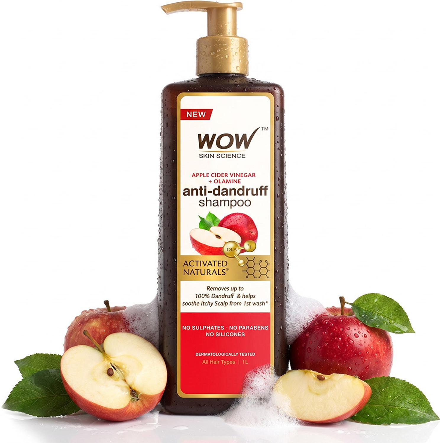 WOW SKIN SCIENCE Apple Cider Vinegar Shampoo 1 L - Image 1
