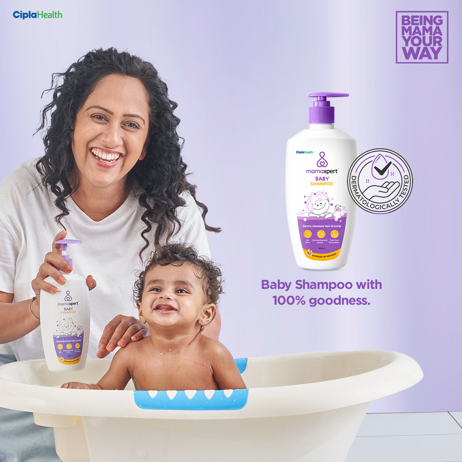 Image of Cipla Mamaxpert Baby Shampoo | Gently Cleanses Hair & Scalp (400 ml)