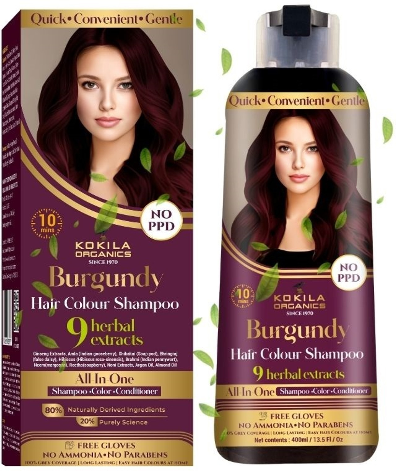 Image of Akansha Natural Burgundy Henna Powder With Amla and Bhringraj (Pack of 5, 20g each) , Burgundy