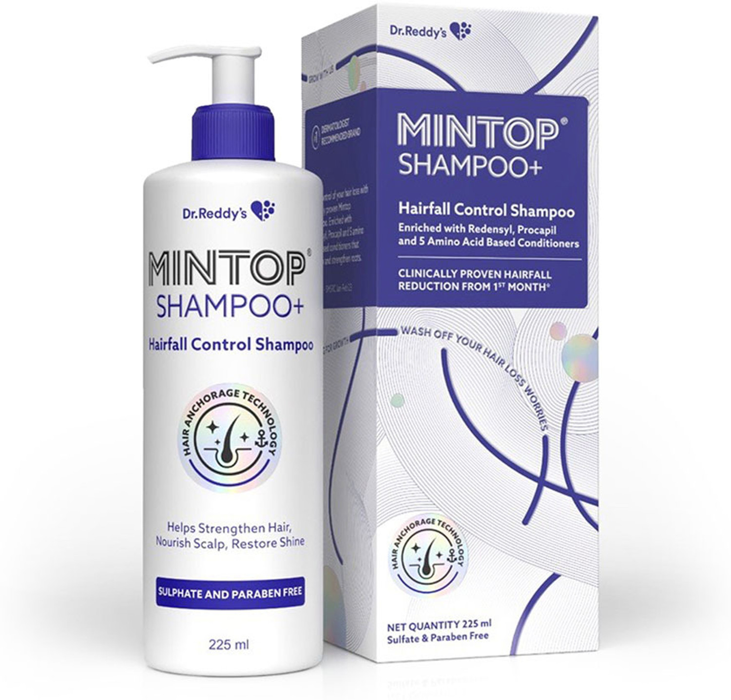 Dr. Reddy's Mintop Shampoo+ with Redensyl 225ml - Image 1