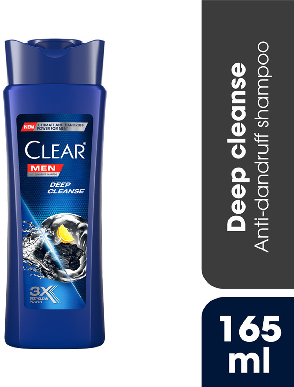 Clear Men Anti-Dandruff Shampoo, Deep Cleanse, Vitamin B3, 165 ml - Image 1