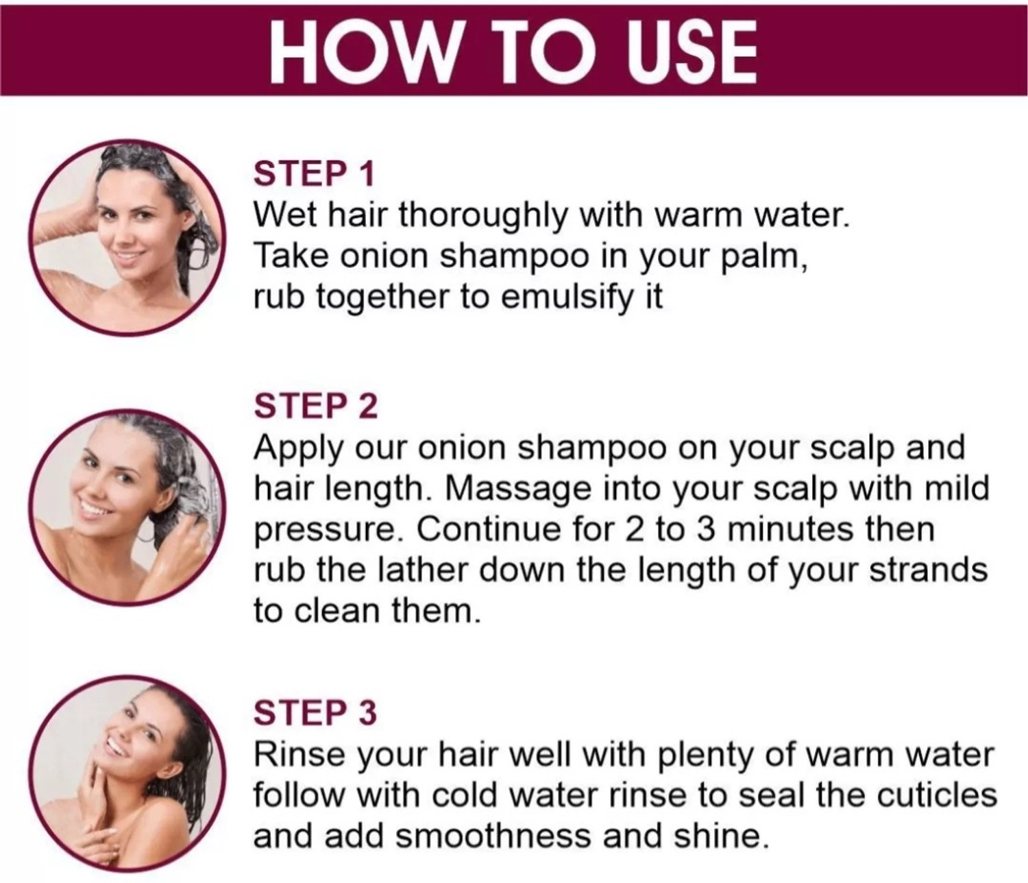 Image of KAIPO Onion Shampoo With Conditioner For Hair Fall Control & Hair Growth 200X3=600ml (600 ml)