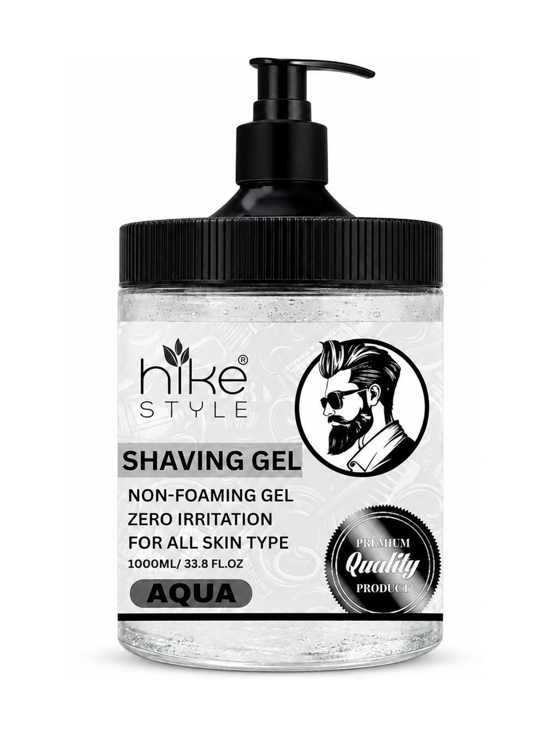 HIKE STYLES Shaving Gel Transparent 1Kg , Non Foaming Shaving Gel With Pump 1000ml (AQUA) (1000 ml) - Image 1