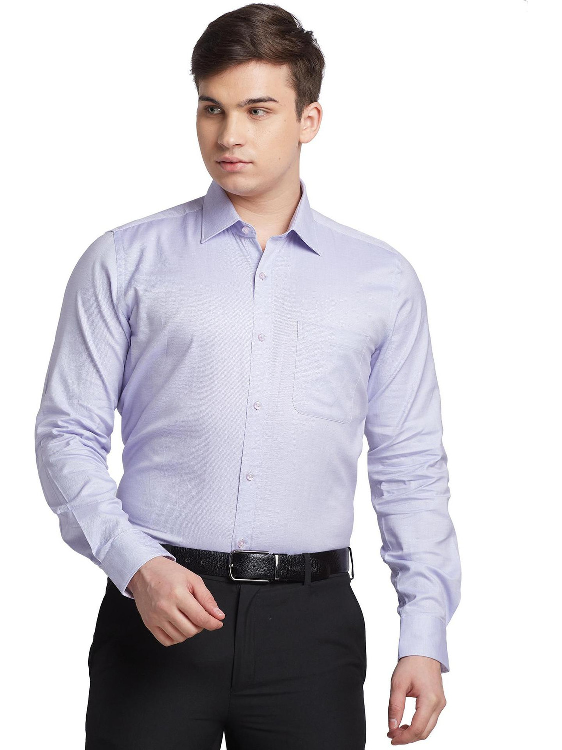 Image of Raymond Men Slim Fit Solid Formal Shirt