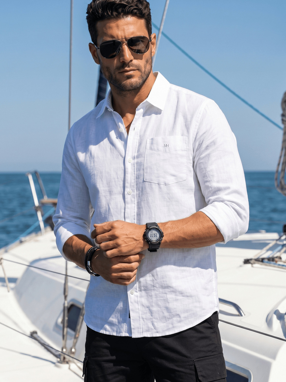 Image of HERE&NOW Men Regular Fit Solid Button Down Collar Casual Shirt
