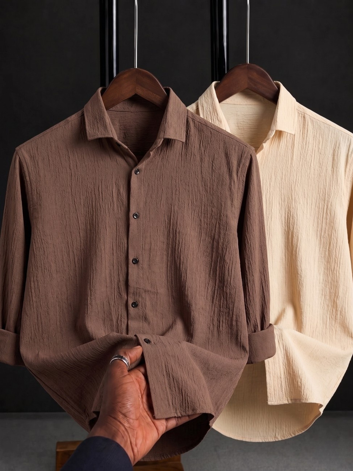 Image of PROBIZ Men Regular Fit Striped Spread Collar Casual Shirt
