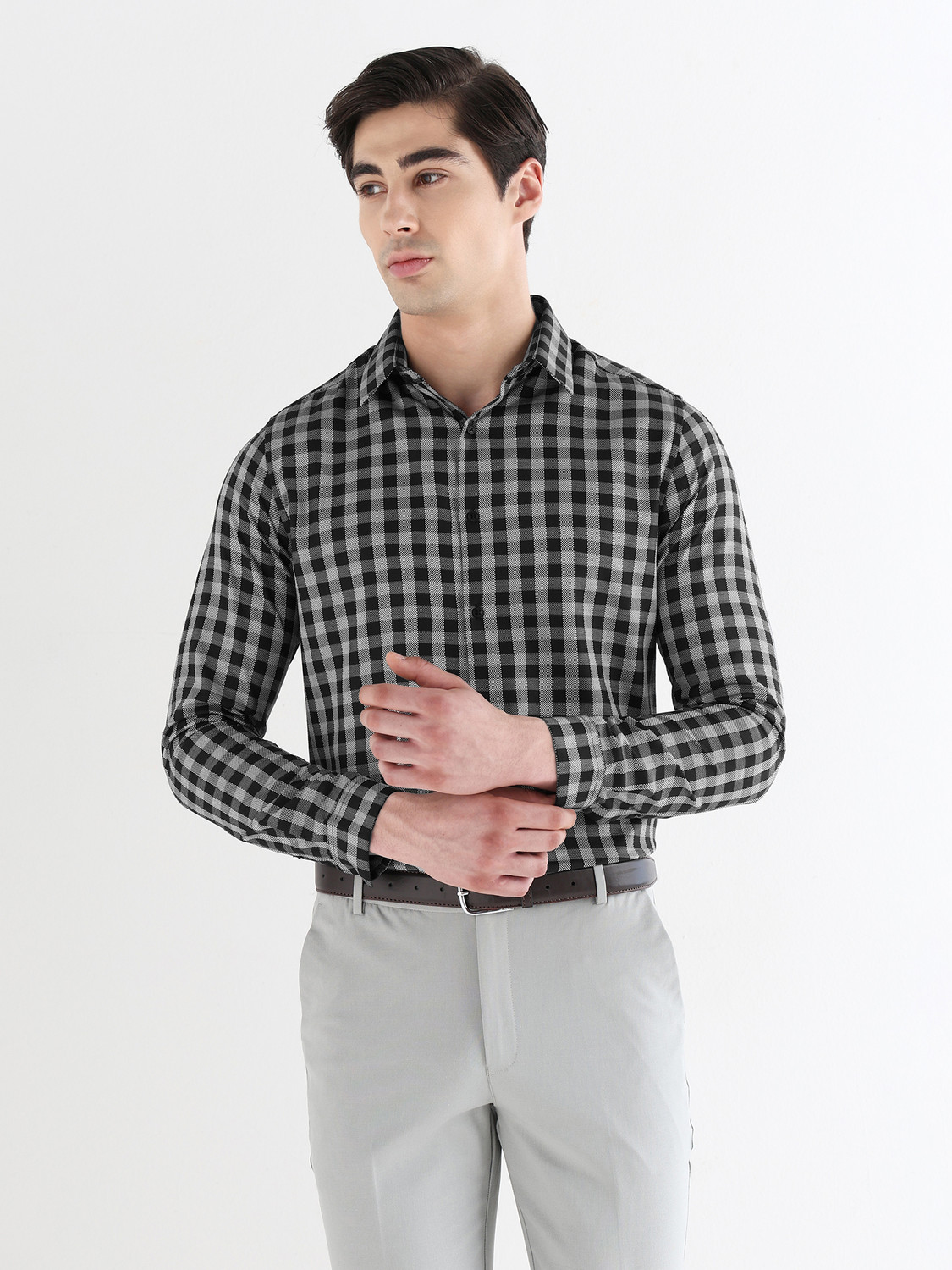 Image of RaJpUt fashion Men Regular Fit Solid Button Down Collar Formal Shirt
