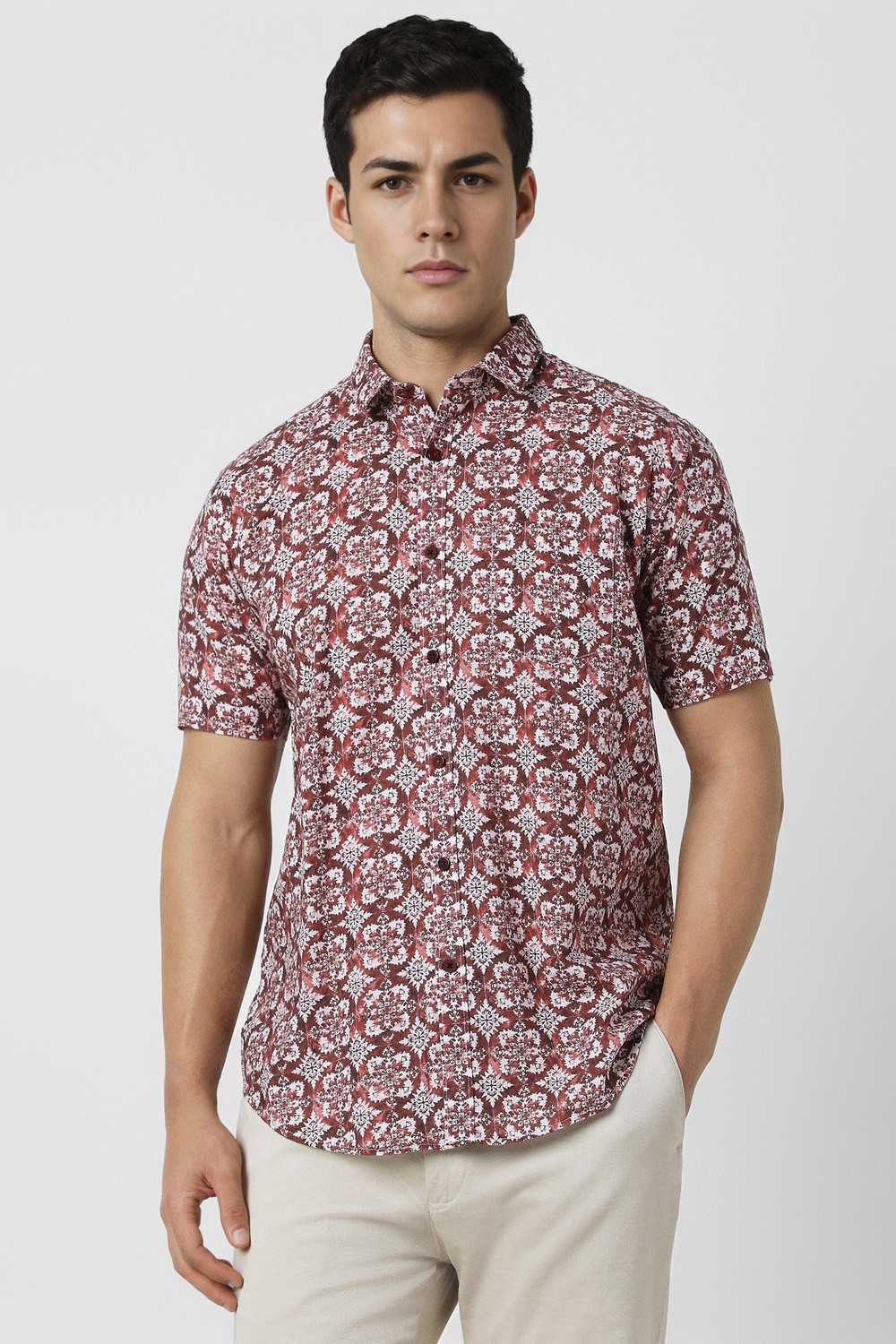 Image of VAN HEUSEN Men Slim Fit Printed Party Shirt