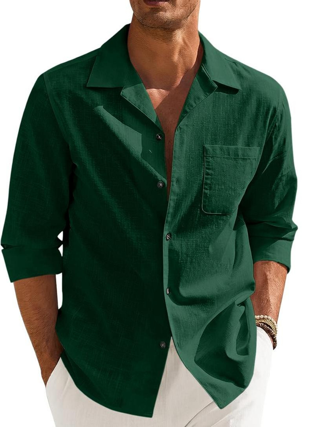 Image of bellstone Men Regular Fit Solid Spread Collar Casual Shirt