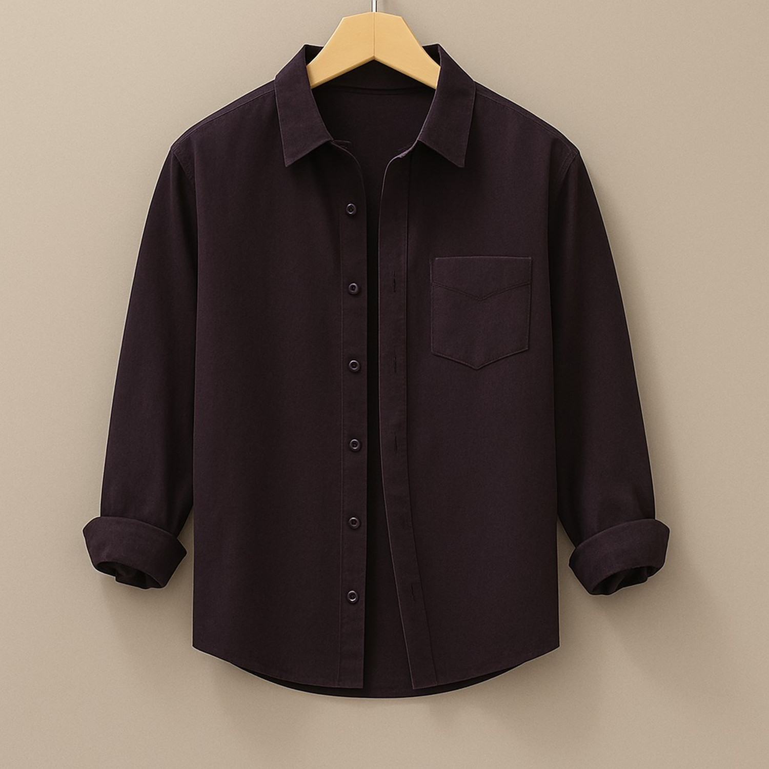 Image of VENUSS Men Regular Fit Solid Spread Collar Casual Shirt