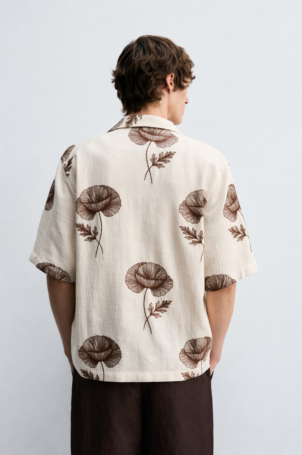Image of Men's fashion Men Relaxed Fit Floral Print Spread Collar Casual Shirt