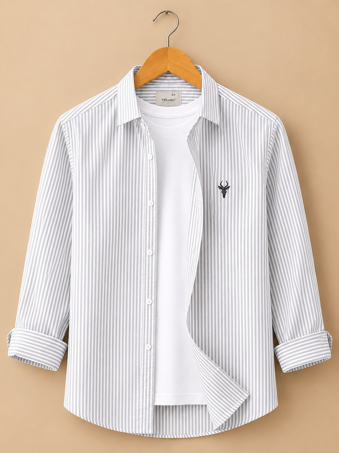 vdlooks Men Regular Fit Striped Shirt - Image 1