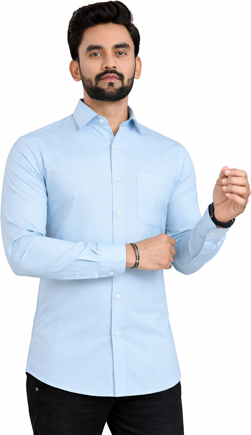 Image of PROBEX INTERNATIONAL Men Regular Fit Solid Spread Collar Formal Shirt