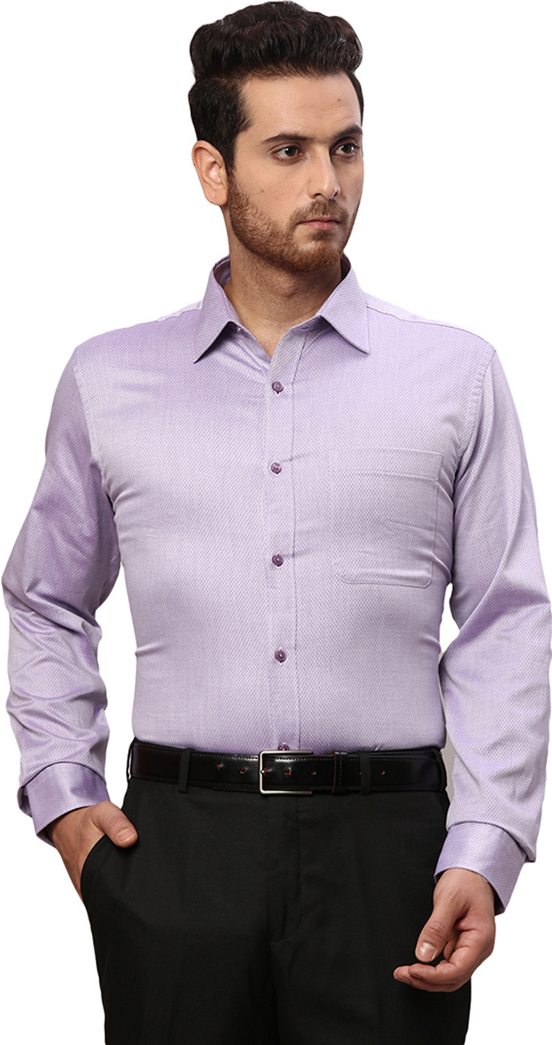Image of Raymond Men Slim Fit Self Design Formal Shirt