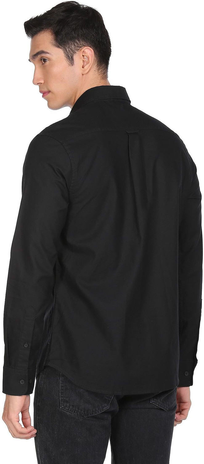 Image of U.S. POLO ASSN. Men Regular Fit Solid Spread Collar Casual Shirt