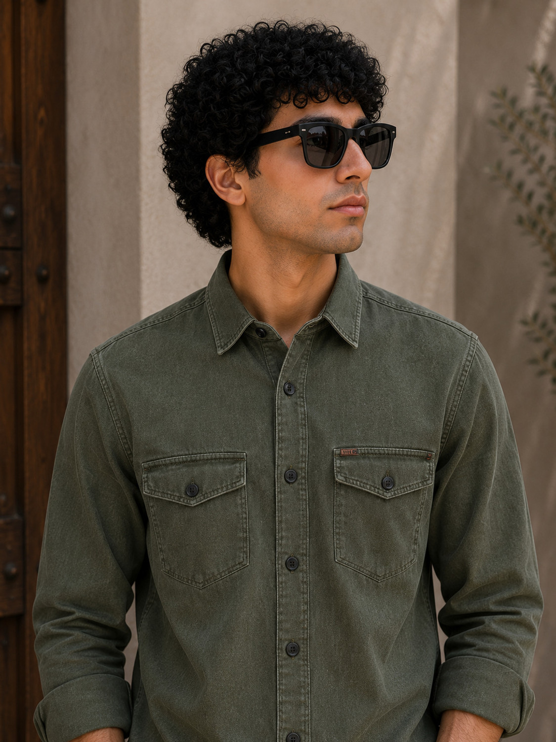 TULIP Men Regular Fit Solid Spread Collar Shirt - Image 1
